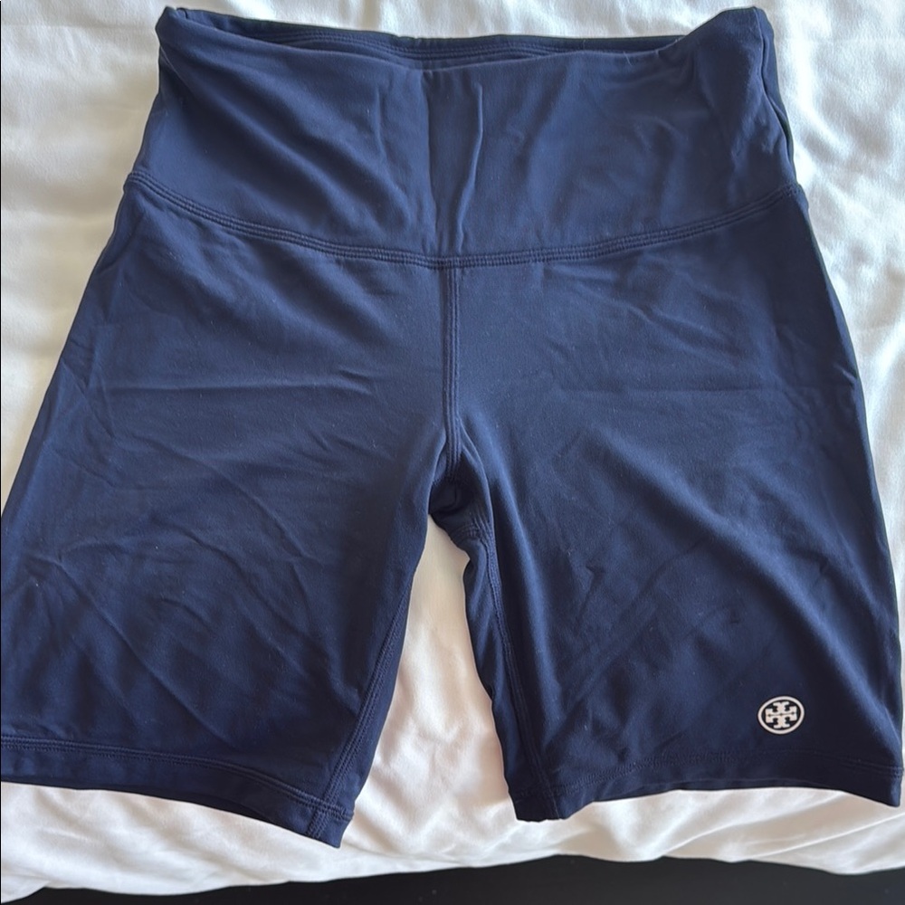 Tory Burch Navy Athletic Biker Shorts